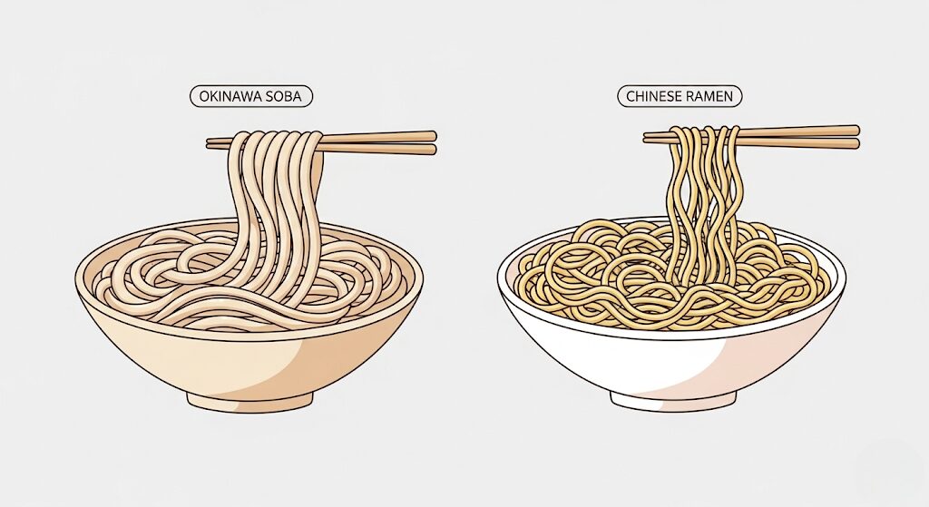 そもそも沖縄そばの麺は何が違うのですか？